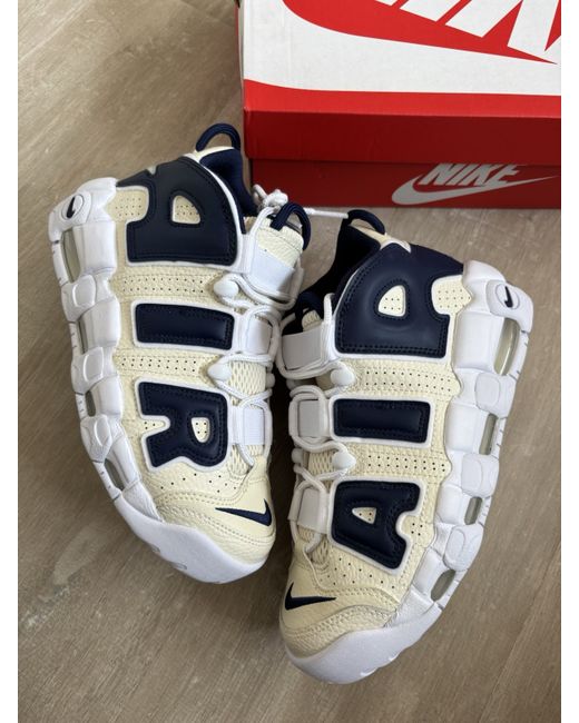 Nike Women's Dark Blue Air More Uptempo Coconut Milk Midnight Navy Uk 4.5 Brand New