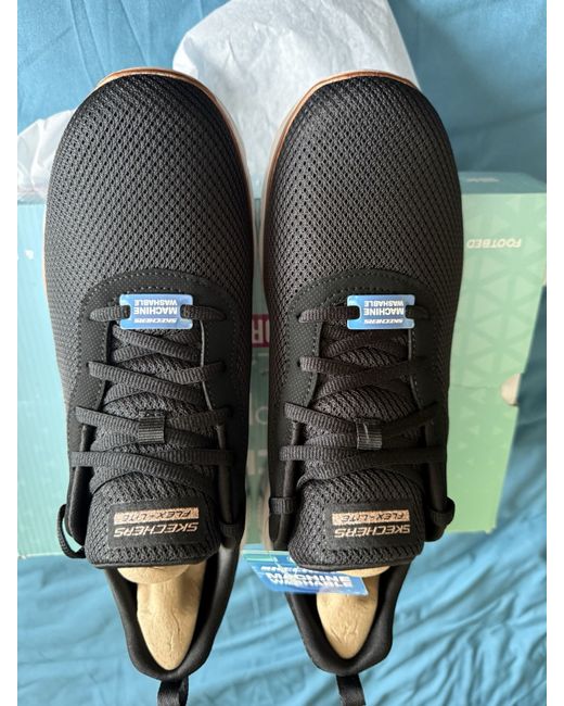 Skechers Women's White Flex Appeal 4.0 Trainers Black/Gold 8