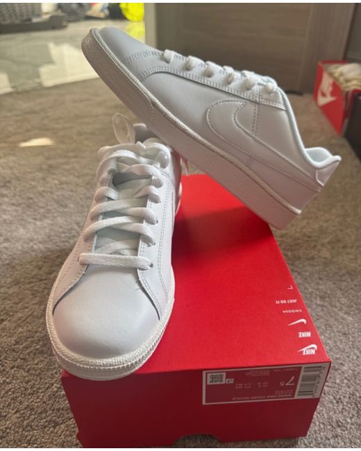 Nike Women's White Royale Court Trainers Triple 5