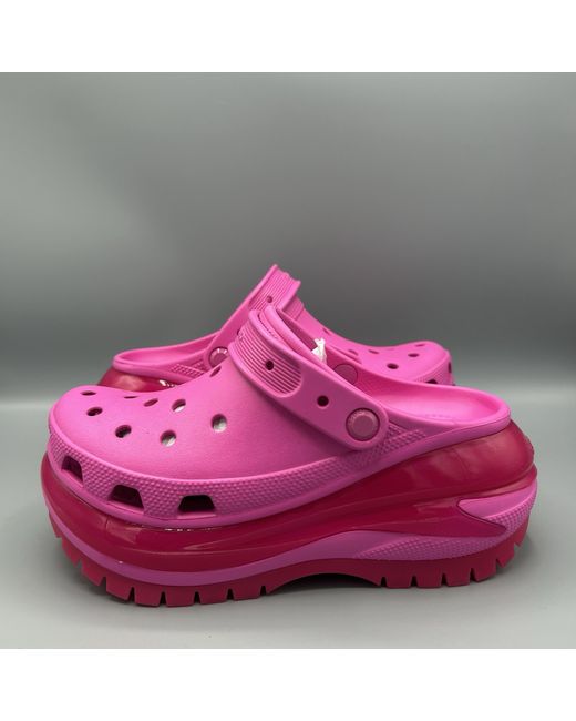 Crocs Women's Pink Mega Crush Clogs Sandals Juice Uk 6 Eu 38-39 Us 8