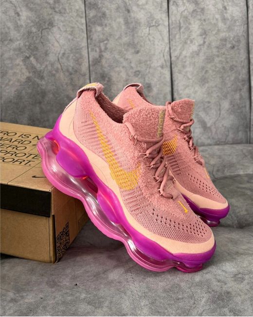 Nike Women's Pink Air Max Scorpion Flyknit Muted Trainers Uk 9