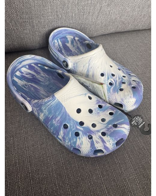 Crocs Women's Blue Unikat Marbled Clog White Uk5/37-38
