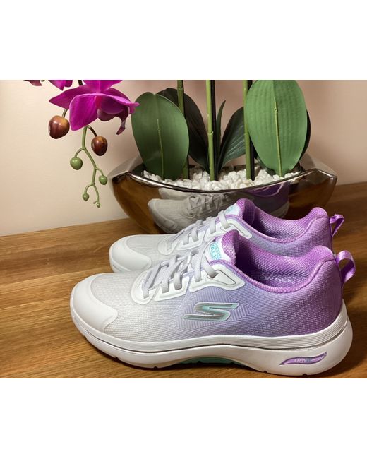 Skechers Women's White Go Walk Arch Fit 2 Trainers 4.5 New