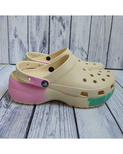 Crocs Women's Multicolor Classic Platform Ombre Clog Vanilla Multi Uk 9