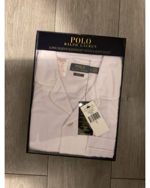 Polo Ralph Lauren Polo Ralph Laurenlilac Logo Notch Collar Gift Boxed Pyjamassize L Da Men