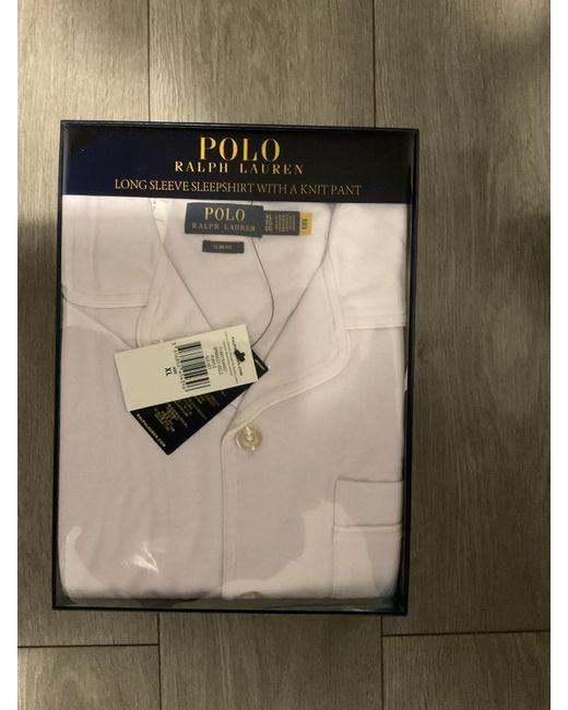 Polo Ralph Lauren Lilac Logo Notch Collar Gift Boxed Pyjamas Xl Da Men Di Colore Viola