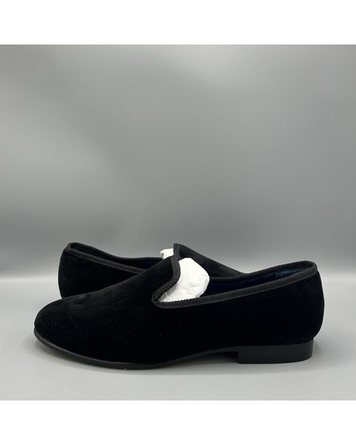 Polo Ralph Lauren Men's Black Paxton Velvet Quilted Satin Slippers Uk 8 Eu 42 Us 9