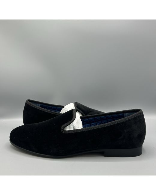 Polo Ralph Lauren Men's Black Paxton Velvet Quilted Satin Slippers Uk 10 Eu 44 Us 11