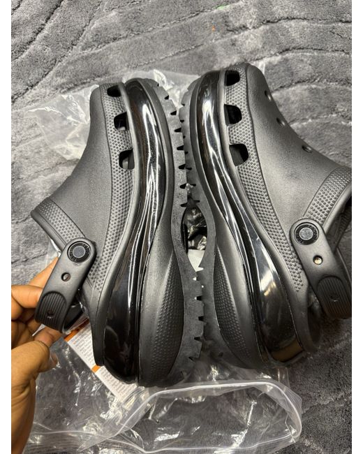 Crocs Women's Black Platform Clogs With Adjustable Strap M 5 W 6