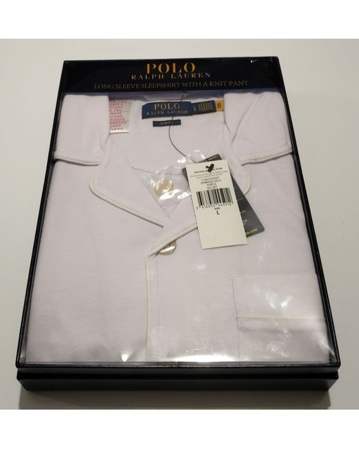 Polo Ralph Lauren Cotton Interlock Pyjamas Set Lilac Large Da Men