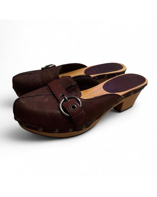 Miu Miu Women's Brown Vintage Clogs Leather Unworn Eu37 Uk5 Us7