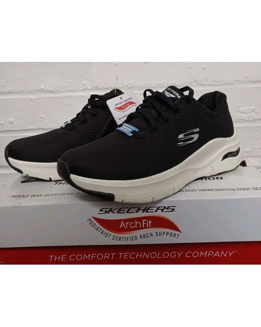 Skechers Women's Black Arch Fit Big Appeal Sneaker Mesh Trim Bnib 4.5