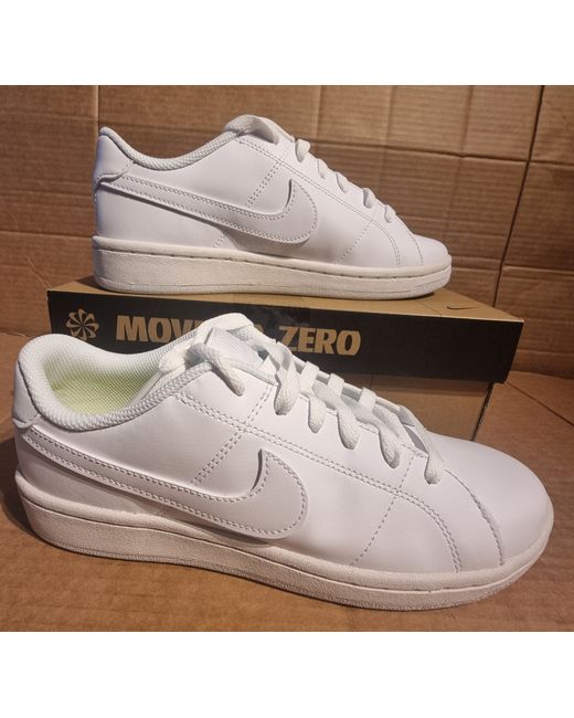 Nike Women's White Uk6 Court Royale Leather Trainers Full New