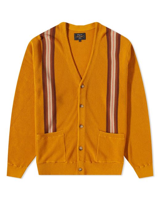 Flagstuff Stripe Knit Polo Cardigan in END. Clothing in Orange