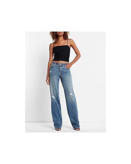 Super High Waisted Ripped Modern Straight Jeans