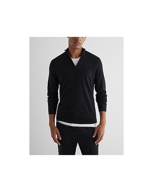 Gray Quarter-Zip Merino Wool Sweater