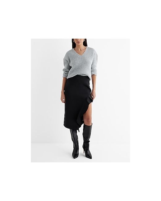 Stylist Super High Waisted Side Slit Midi Pencil Skirt