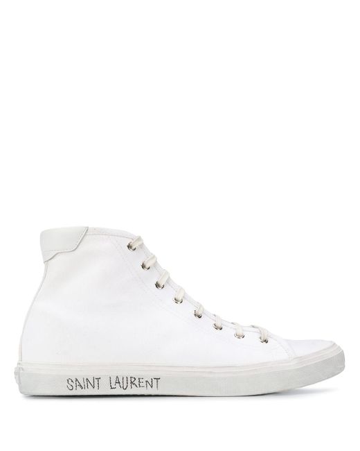Saint Laurent Men's SL 80 Bicolor Leather High-Top Sneakers