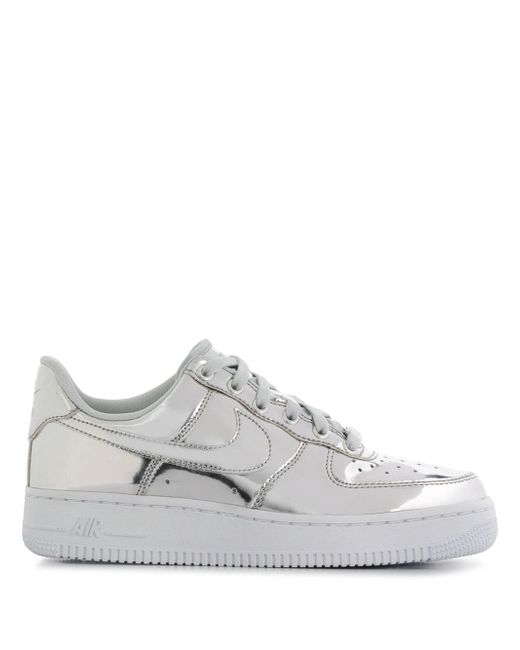 Nike Women's Silver Air Force 1 Sp Metallic Chrome Sneakers