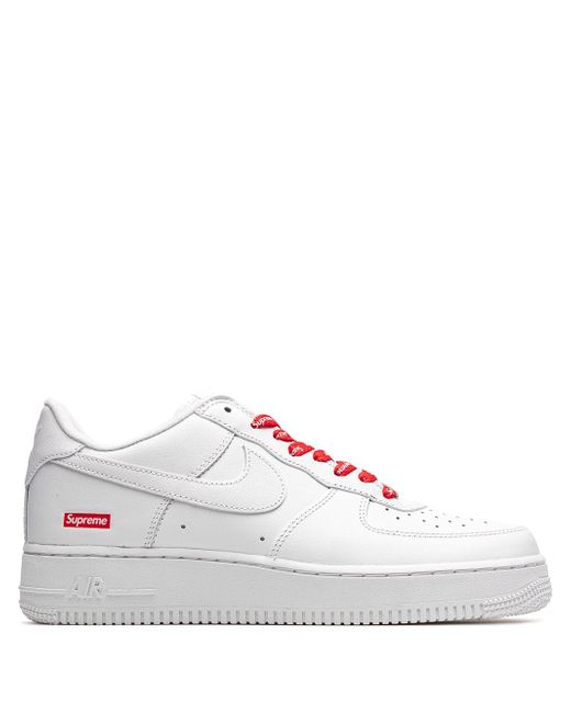 Nike Men's White X Supreme Air Force 1 Low Mini Box Logo Sneakers