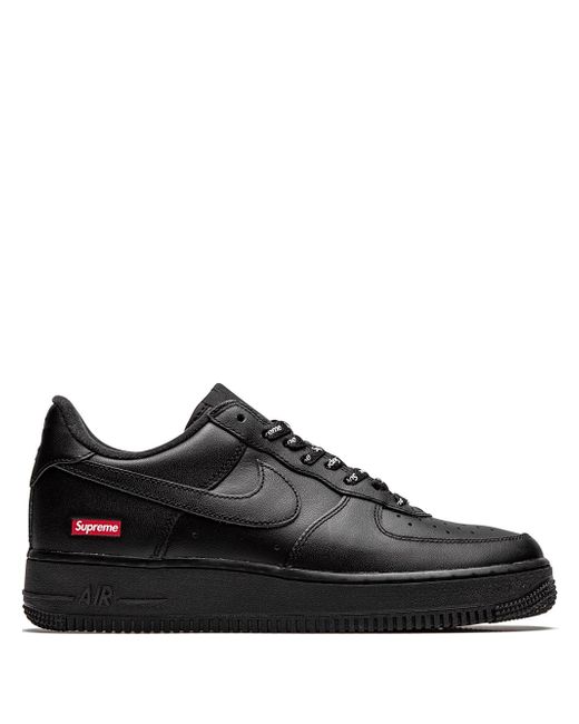 Nike Men's Black X Supreme Air Force 1 Low Mini Box Logo Sneakers