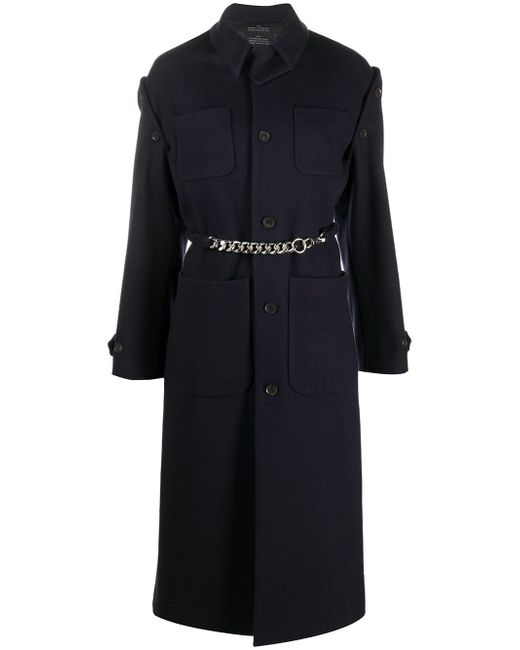 Rokh detachable sleeve coat in Blue | Stylemi