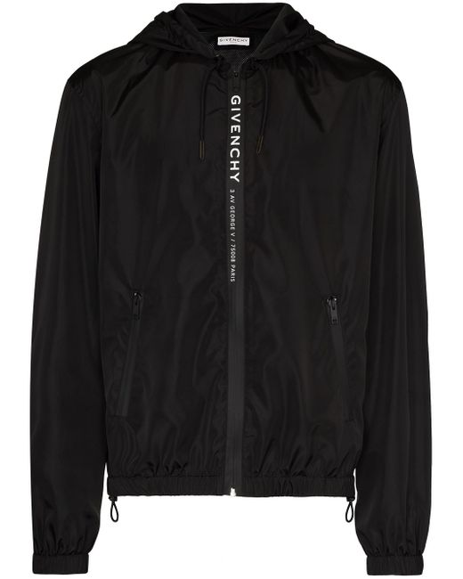 Givenchy Address logo-print windbreaker jacket in Black
