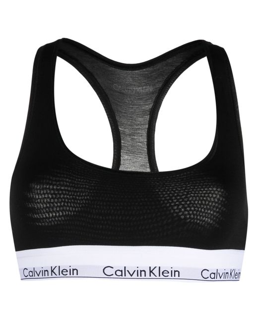 Calvin Klein logo-underband sports bra in Blue