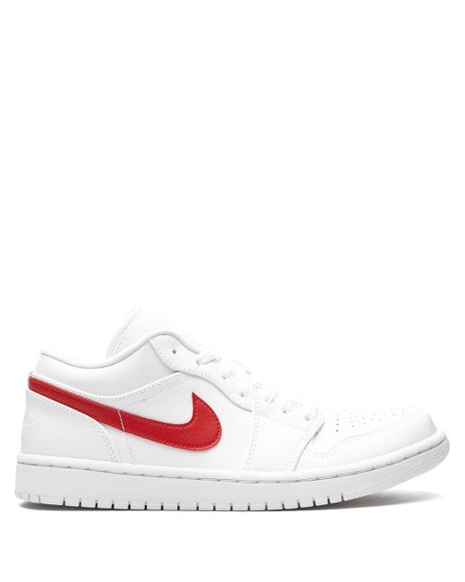 Jordan Women's White Air 1 Low University Red Sneakers