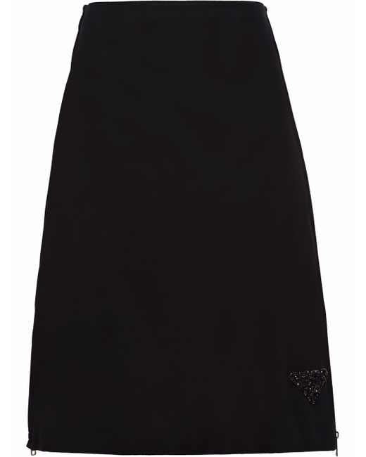 Black Pleated Re-nylon Skirt