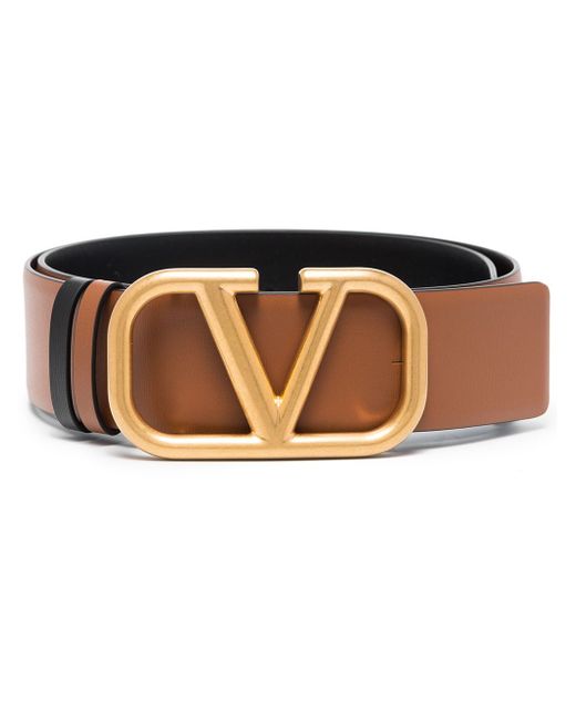 Valentino Garavani 20mm Vlogo Signature Reversible Belt Da Women Di Colore Marrone