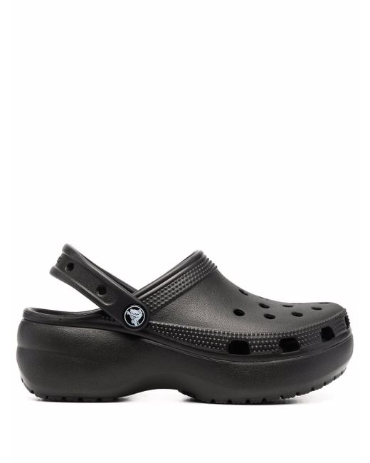 Crocs Women's Black Classic Platform Clog Slides
