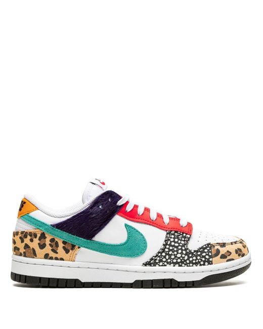 Nike Women's Pink Dunk Low Multicolour Sneakers