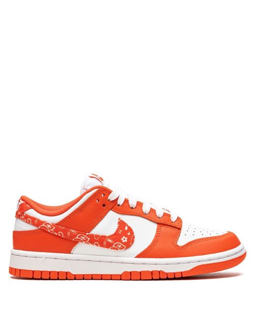 Nike Women's Orange Dunk Low Ess Paisley Sneakers