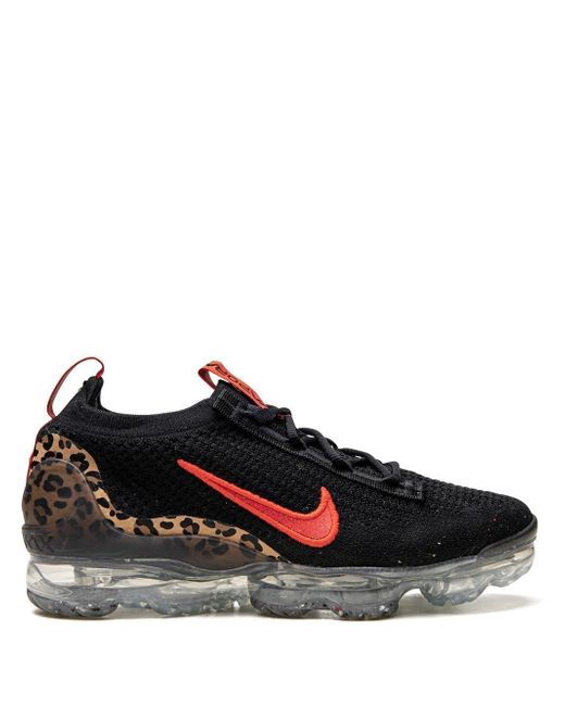 Nike Women's Black Air Vapormax Flyknit 2021 Leopard Sneakers
