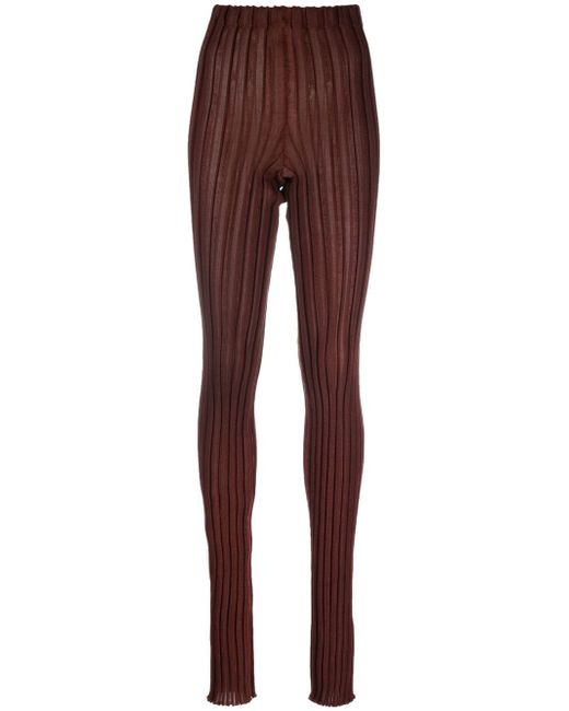 Paolina Russo Flame-print ribbed-knit Leggings - Farfetch