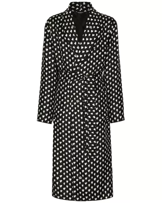 Neighborhood checkerboard print belted coat - Black