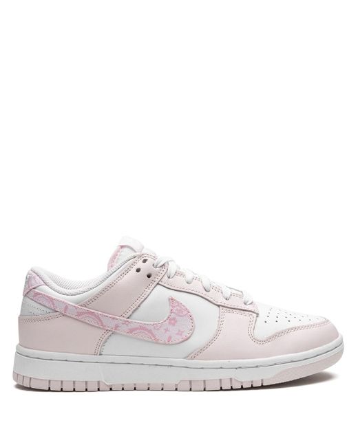 Nike Women's White Dunk Low Pink Paisley Sneakers