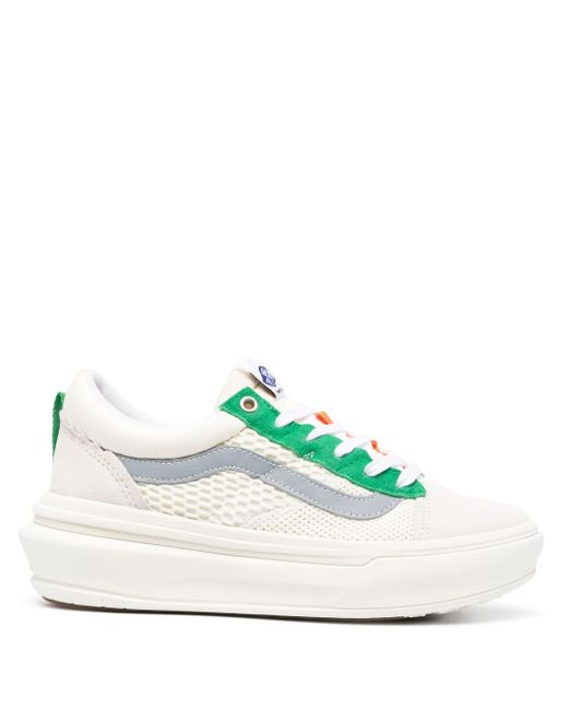 Vans Women's White Old Skool Panelled-Design Sneakers
