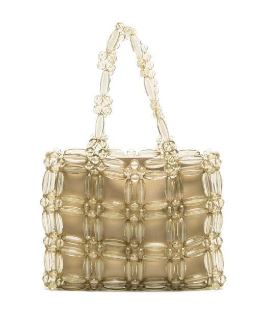 0711 Lilly bead-embellished tote bag - Pink