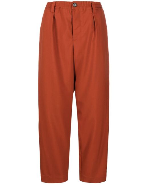 Marni pressed-crease straight-leg trousers - Orange