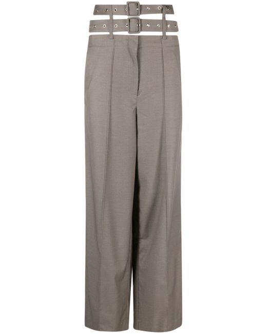 Rokh belted wide-leg trousers in Gray