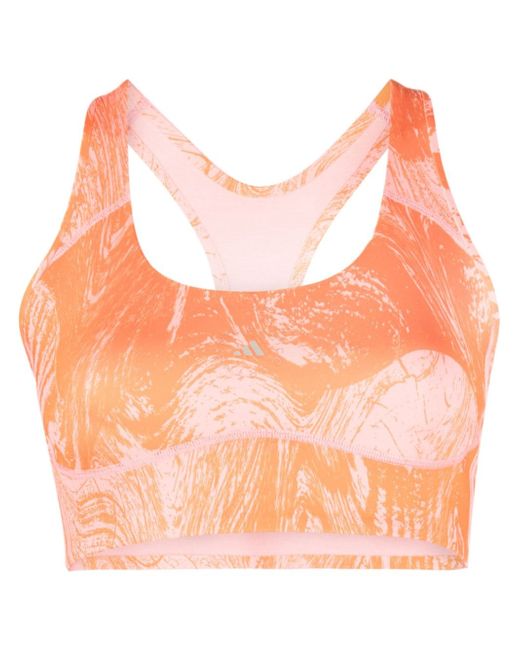 Adidas by Stella McCartney True Purpose Power Impact sports bra in Orange