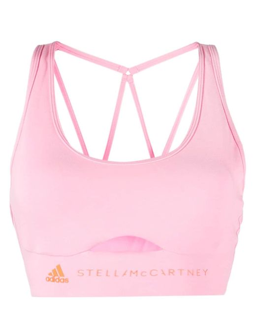 Adidas By Stella McCartney logo-rubberised Sports Bra - Farfetch