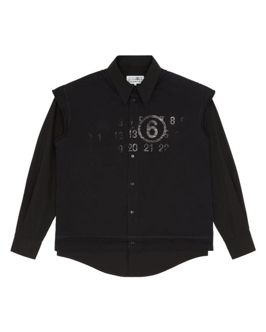 Mm6 Maison Margiela long-sleeve layered shirt in Black | Stylemi