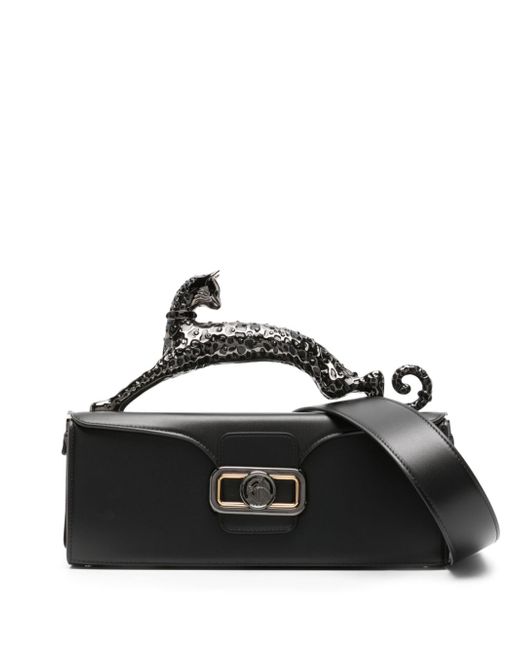 Lanvin Medium Pencil Cat Sculpted-Handle Leather Bag Da Women Di Colore Nero