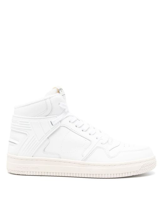 Philippe Model Women's White Logo-Patch High-Top Sneakers