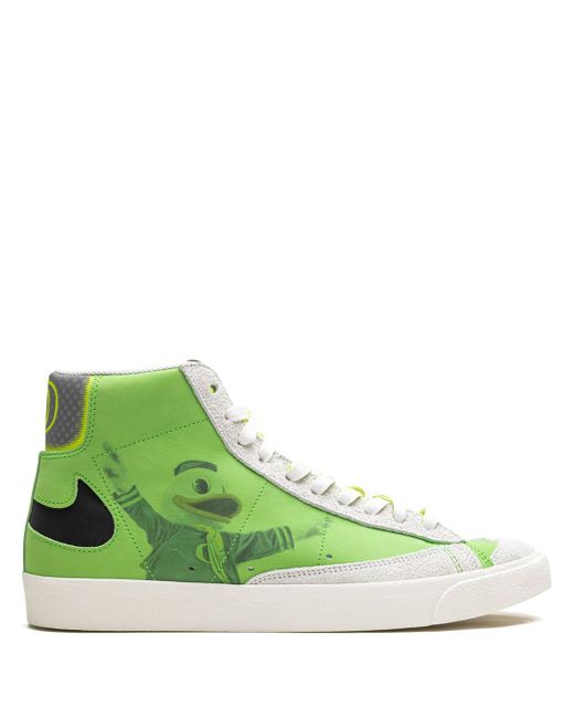 Nike Women's Green Blazer Mid 77 University Of Oregon Basketball Sneakers