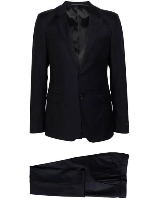 Prada Single-Breasted Virgin-Wool Suit Da Men Di Colore Blu