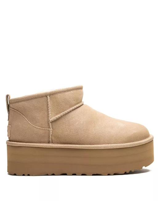 Ugg Women's Beige Classic Ultra Mini Platform Sand Boots